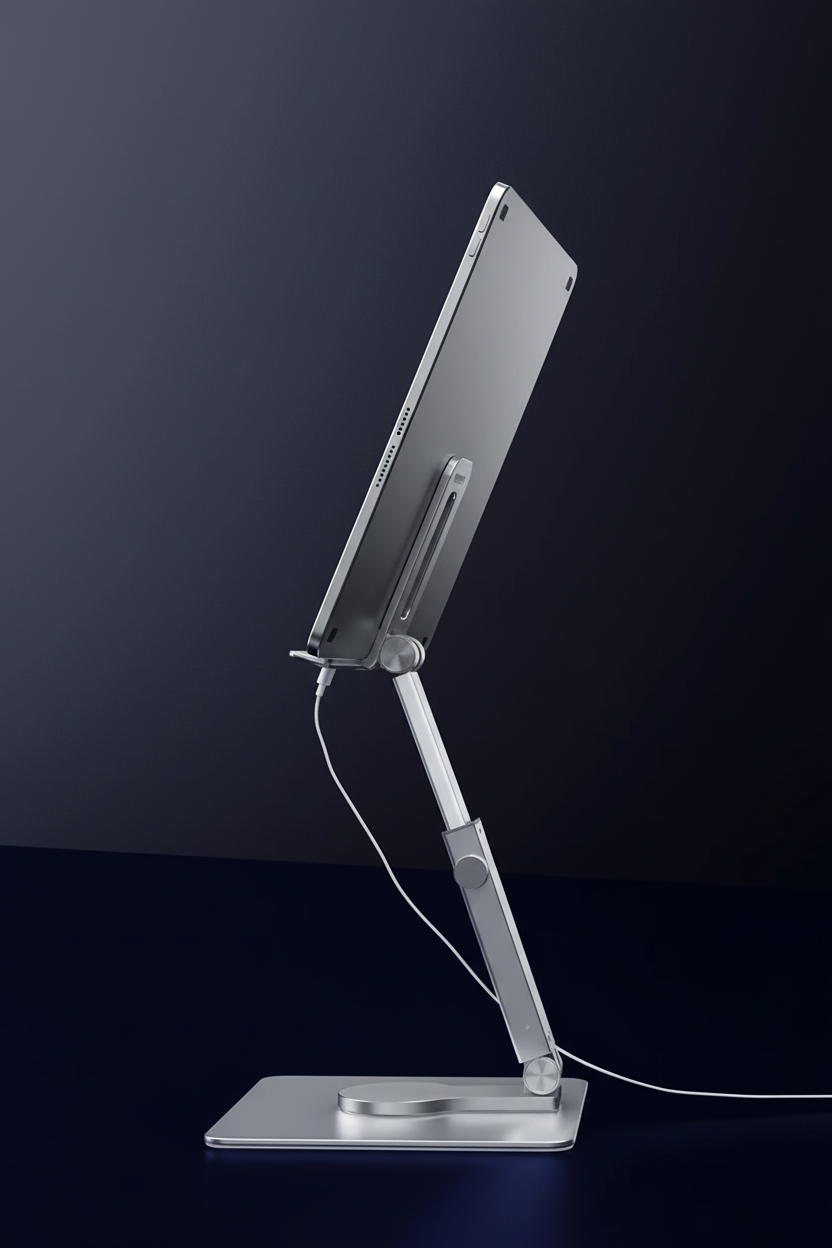 Urban Flex Pro Tablet Stand — 360° Rotating Aluminum Desk Mount